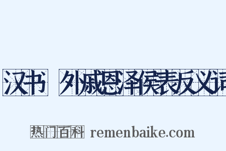 汉书·外戚恩泽侯表反义词是什么意思的图片